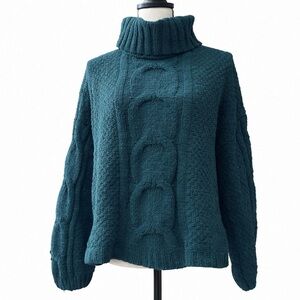 Seven7 Deep Teal Turtleneck Sweater